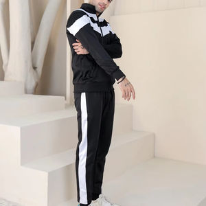 2026 Vente en gros OEM Personnalisé Survêtement deux pièces pour homme avec veste zippée en polyester coupe-vent doublure polaire hiver taille élastique - Product Image 3