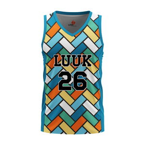 Camisetas de Baloncesto Personalizadas con Estampado, Mezcla de Poliéster/Spandex, Transpirables, de Secado Rápido, Talla Grande, sin Mangas, Cuello en V - Product Image 1