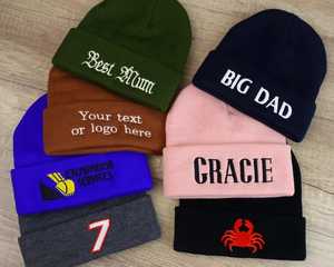 Custom <b>Beanie</b> Custom Logo/Text <b>Hats</b>,Custom Personalized Embroidery <b>Hat</b>,Text Knit <b>Hat</b>,Winter <b>Hat</b>,Womens <b>Beanie</b>,<b>Mens</b> Winter <b>Hat</b> - Product Image 3