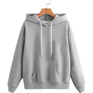 Sweat à capuche oversize personnalisé en molleton pour homme et femme, pull en coton et polyester, streetwear uni avec poche kangourou - Product Image 4