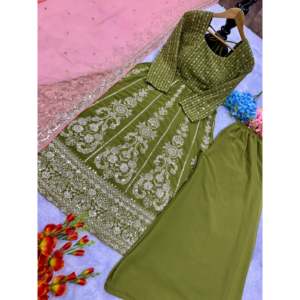 Ensembles de créateurs pour femmes coupe latérale Kurti avec bas et Dupatta pour fête - Product Image 3