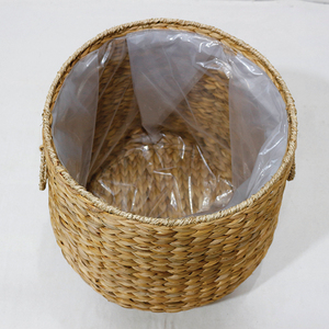 Natural Water Hyacinth Plant Pot Basket with Plastic <b>Liner</b> for Indoor Outdoor <b>Garden</b> Home Decoration - Product Image 3
