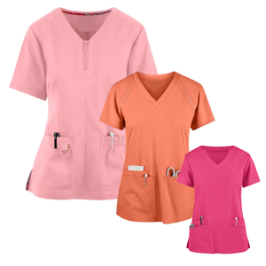 Haute qualité femmes haut médical gommages soins infirmiers mode Style doux et extensible hôpital uniforme vêtements ODM/OEM disponible - Product Image 2