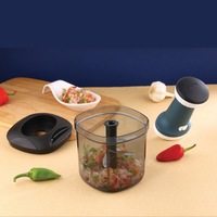 Penggiling Makanan Mini Multifungsi Manual Heavy Duty Turbo untuk Sayur dan Buah, Bilah Baja Tahan Karat, Bodi Plastik Food Grade, Mudah Digunakan