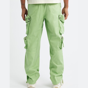 Pantalon cargo jogger léger de haute qualité 100 % coton, pantalon de survêtement ample et empilé en toile personnalisé, décontracté, 8 poches - Product Image 4