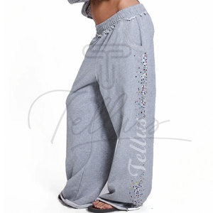 Custom Screen Printed Logo Heavyweight Solid Color Baggy 2026 New Arrival Women's Sweatpants Fleece Sweatpants Women - Product Image 6
