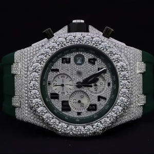 Reloj de Moda con Cristal de Cuarzo y Diamantes de Moissanita, Correa de Acero Inoxidable, Estilo Hip-Hop, Precio al por Mayor en India - Product Image 1