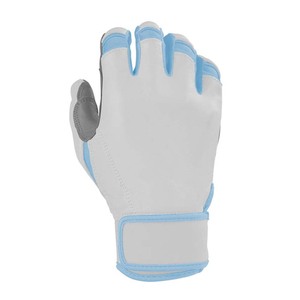 Light Blue White Leather Batting Gloves Padded <b>Hook</b> And Loop Closure Unisex Adult Training - Product Image 3