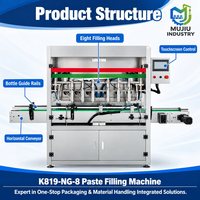 Machine de remplissage de bouteilles de shampoing avec huit têtes de piston et changements de vitesse de dosage pour les emballages de vente au détail K819-NG-8