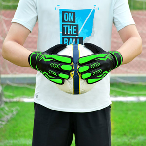 OEM Service Leather Lightweight Durable Breathable <b>Hook</b> Loop Closure Football Goalkeeper Gloves Sports Training - Product Image 3