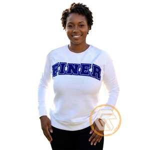 เสื้อสเวตเชิ้ตปักลายตามสั่งสำหรับสตรีชมรม Zeta Phi Beta คอวี แขนยาว ผ้าฝ้าย 100% สำหรับฤดูใบไม้ร่วงและฤดูหนาว ขายส่ง - Product Image 4