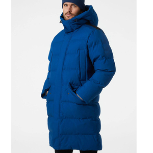 Men's Long Hooded Down Puffer Jacket Windproof <b>Thick</b> <b>Winter</b> <b>Coat</b> Blue Casual Zipper Closure Regular Fit - Product Image 3