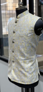 Chaleco de Brocado Real para Hombre, Chaleco Étnico de Primera Calidad para Ceremonia de Boda, Chaqueta con Cuello Mandarín de Diseñador, Venta al Por Mayor OEM - Product Image 5