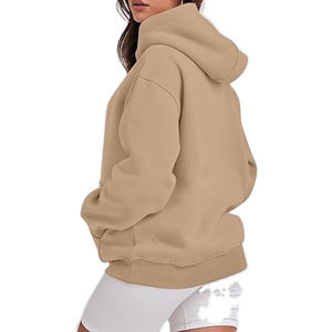 Sudadera con Capucha para Mujer Totalmente Personalizada, Color Sólido, Transpirable, Sudadera con Capucha para Adultos con Bolsillo Tipo Canguro, Servicio OEM - Product Image 6