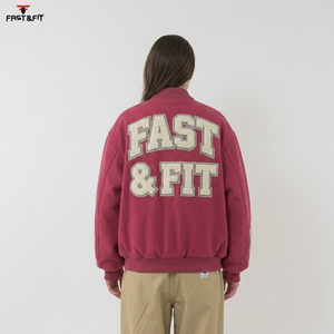 Chaqueta Varsity de Mujer con Mangas de Cuero, a la Moda en 2026, Resistente al Viento, al Precio Más Bajo - Product Image 4
