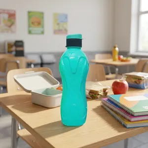 NDURO SS3606 Bouteille d'eau sportive en plastique transparent de 1000 ml (demi-gallon) avec paille rabattable, sans BPA, pour boire directement, portable, pour la randonnée - Product Image 3