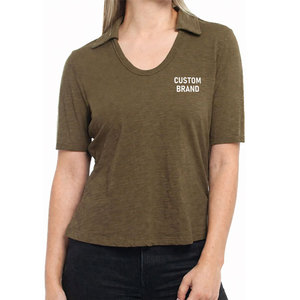 Camisetas Polo de Mujer Nuevas y Modernas de Alta Calidad, Color Beige, Algodón, la Mejor Tela, Camisetas Polo para Mujer - Product Image 1