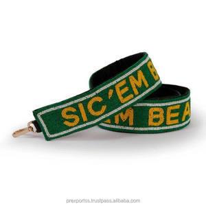 Fashion Handmade <b>Bag</b> <b>Strap</b> Beaded Crossbody Shoulder Belt Custom Embroidery College Sports Team Slogan - Product Image 4