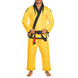 Kimono Profesional Amarillo de BJJ con Cinturón, Conjunto Completo de Jiu-Jitsu de Algodón para Hombre, Artes Marciales - Product Image 4