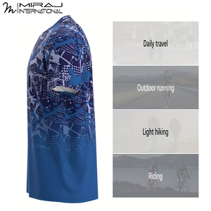 เสื้อยืดโออีเอ็ม โอดีเอ็ม ขายส่ง เสื้อยืดลายกราฟิกไล่เฉดสีทันสมัย ระบายอากาศได้ดี แห้งเร็ว เสื้อผ้ากีฬาแบบซับลิเมชั่น สำหรับผู้ชาย - Product Image 3