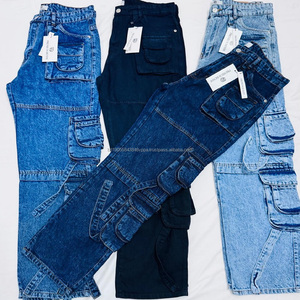 Nouveau Jean Cargo Homme Y2K en Denim Coton Haut de Gamme Effet Délavé Couleur Unie 8 Poches Style Streetwear – Collection Automne 2026 - Product Image 5