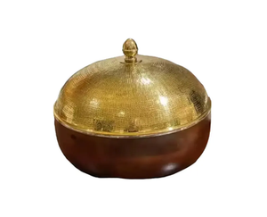 Casserole exquise Hotpot avec couvercle plaqué or Présentation élégante des aliments et service lors des fêtes de mariage et des événements haut de gamme - Product Image 6