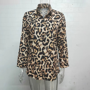 Blusas Geométricas para Mujer, Camisa de Oficina con Bloques de Color, Tops con Estampado de Leopardo, Túnica Multicolor, Ropa de Fantasía de los 90, Camisas Formales - Product Image 6