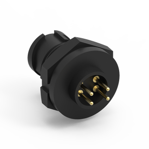 ขั้วต่อกันน้ำแบบ PCB ชนิดล็อคด้านหน้า ขนาด 4 ขา ทำจากทองเหลือง พร้อมตัวเรือนไนลอน มาตรฐาน IP67 - Product Image 2