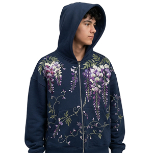 Sweat-shirts à capuche streetwear personnalisés brodés unisexe en polaire premium, pulls molletonnés, marque privée, OEM, ODM, vente en gros, vêtements de mode - Product Image 1