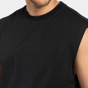 Nexfit Athletics Men's Plus Size Gym <b>Stringer</b> Tank Top Black Athletic Workout Sleeveless Muscle Fitness <b>Vest</b> OEM Cotton/Spandex - Product Image 4