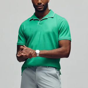 Polo de Golf Unisex para Equipo, con Logotipo Personalizado, en Poliéster y Algodón Suave, con Cuentas Cortas en Relieve - Product Image 5