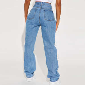 HYPEN SPORTS Pantalones Vaqueros de Pierna Ancha para Mujer, Cintura Media, Sexy, de Algodón, Ecológicos, Transpirables, Estilo Urbano, Verano, Regular, Alta Calidad, Bajo Precio - Product Image 4