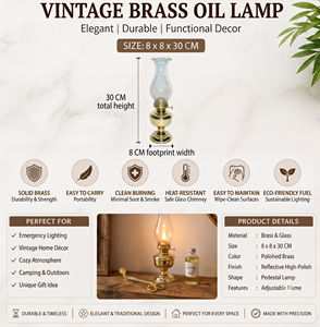 High Quality traditional brass Kerosene Lantern Home Decor Best Selling Small Table <b>Lamp</b> Antique Design chimney luxury classic - Product Image 4