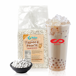 Perlas de Tapioca Blancas KEIFU de 4mm/8mm/10mm para Té de Burbujas, Pre-Cocidas, Certificadas Halal/HACCP/ISO 22000, Bolsa de 3kg, Suministro a Granel - Product Image 1