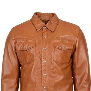 Chemises en cuir pour hommes de qualité supérieure, best-seller, couleur unie, confortables et respirantes, en vente en ligne - Product Image 6