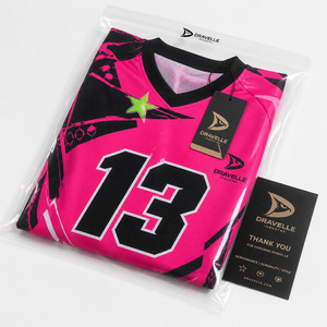Custom <b>Neon</b> <b>Pink</b> Dirt Bike Shirt Custom Full Sublimation Men's Long Sleeve Off Road MX Racing Jersey Team Wear - Product Image 4