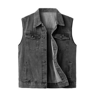 Camisa de Mezclilla sin Mangas con Cuello Camisero, Color y Talla Personalizables, Talla Grande, Transpirable, Ecológica, de Secado Rápido, 100% Algodón, para Exteriores - Product Image 1