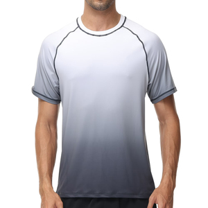 Men Short Sleeve Rash Guard Compression Gym Shirt Breathable Quick Dry Athletic Sportswear Custom - Product Image 2
