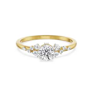 Anillo de Lujo con Gema de Moissanita, Plata 925, Piedras Laterales Brillantes, Chapado en Oro, para Compromiso, Boda, Regalo para Mujer - Product Image 2