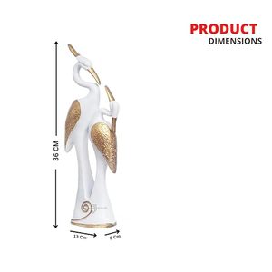 <b>White</b> And Gold Heron Tall Decorative Figurine For <b>Table</b> Top - Product Image 3