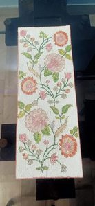 Embroidered Floral Table <b>Runner</b> Cotton Classic Style Home Decor <b>Washable</b> Hand Wash - Product Image 3