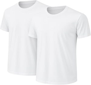 T-shirt pour homme à col en V avec bordure contrastée, imprimé en sérigraphie, polyester/coton, anti-rides, écologique, respirant, pour un usage quotidien - Product Image 6