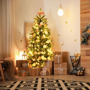 Albero di Natale Artificiale a Forma di Matita in PVC con Cerniere, Pre-Illuminato con 150 Luci, Decorazioni Natalizie da 5/6/7 Piedi - Product Image 4