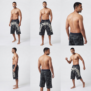 Pantalones Cortos de Felpa con Estampado de Camuflaje para Hombre, Pantalones Cortos de Felpa con Bordado Desgastado, Pantalones Cortos Largos de Felpa de 450 GSM para Hombre, Ropa de Invierno - Product Image 5