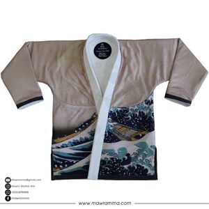 ชุดยิวยิตสูแบบสั่งทำพิเศษ ผ้าเพิร์ลวีฟ 100% คอตตอน คิโมโนสำหรับยิวยิตสู แบบ OEM ซับในพิมพ์ลาย ปักโลโก้ ยี่ห้อ Mawra - Product Image 4