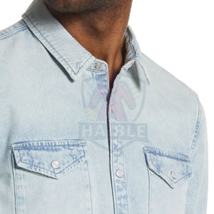 เสื้อเชิ้ตยีนส์ลำลองผู้ชายทรงโมเดิร์น ผ้าฝ้าย 100% ระบายอากาศได้ดี คุณภาพสูง ดีไซน์หรูหรา - Product Image 5