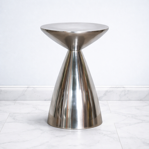 Luxury Stainless Steel Pedestal <b>Bar</b> Side <b>Table</b> Sleek Sculptural Design Durable Stable Modern Accent for Elegant Living Spaces - Product Image 1