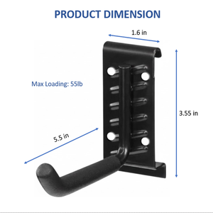 Crochet de rangement robuste à une seule pointe, en métal, pour outils de garage, fixation murale, capacité de charge de 55 lb, couleur noire GAPGAR009 - Product Image 2