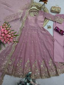 Nuevo Traje Anarkali de Diseñador, Estilo Elegante para Fiesta, Bordado a Mano, Sin Arrugas, Secado Rápido, Algodón Maslin, Precio al por Mayor - Product Image 2
