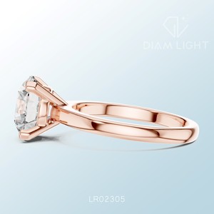 Bague de fiançailles et de mariage en or blanc 14 carats avec diamants de laboratoire taille ronde certifiés IGI, clarté VS+, couleur F+, idéale pour un cadeau - Product Image 4